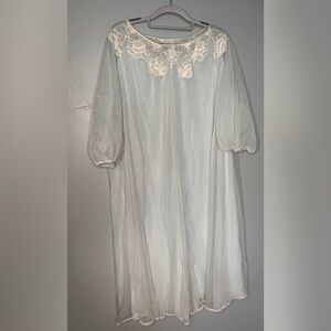 Gossard Artemis vintage light blue lace nightgown nylon robe